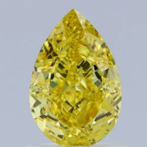 1.16 Carat Pear Fancy Vivid Yellow SI1 Natural Diamond