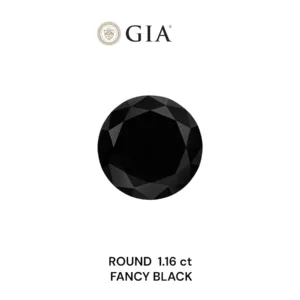 1.16 Carat Round Black Natural Diamond