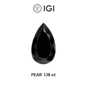 1.18 Carat Pear Black Natural Diamond