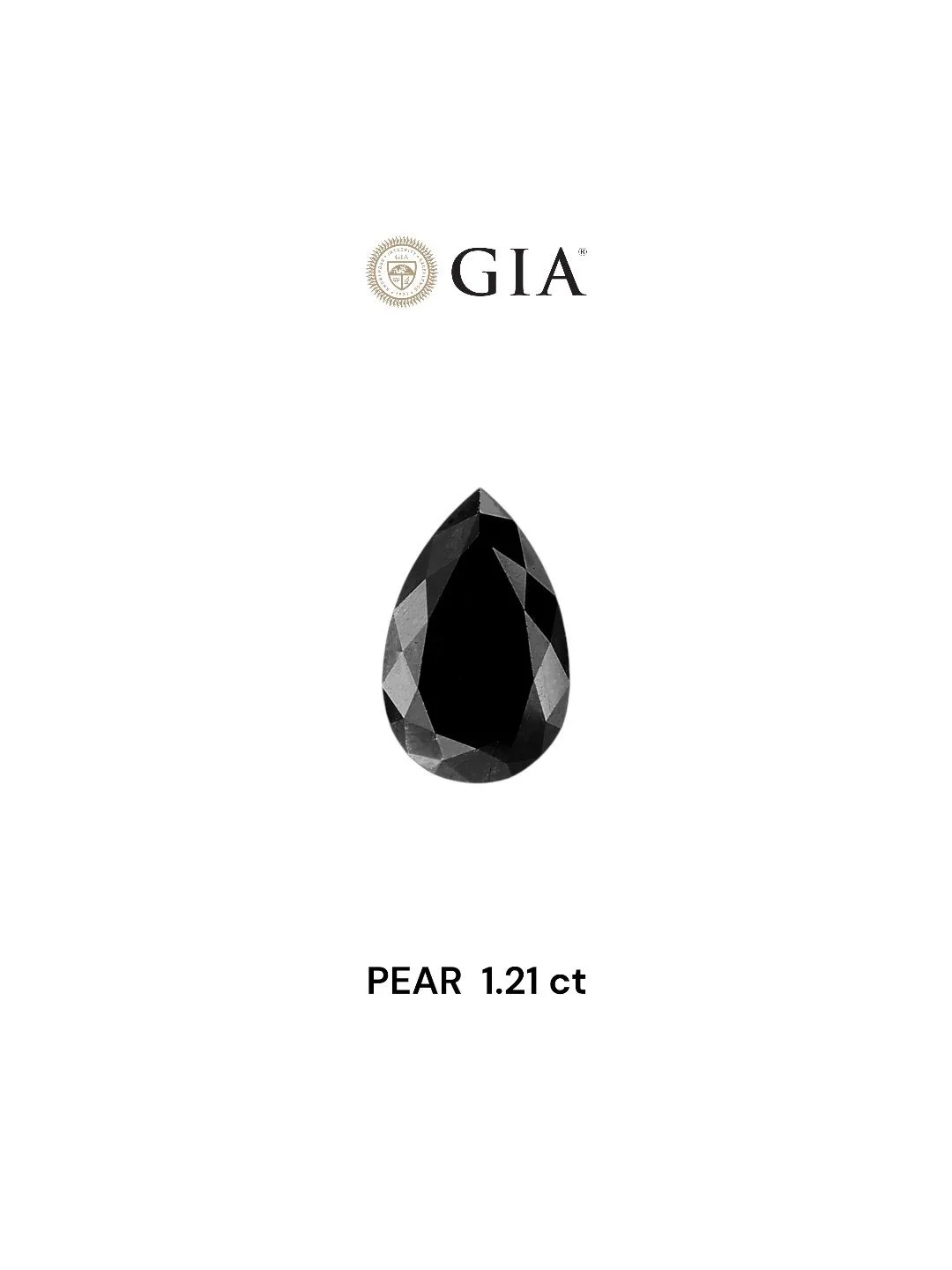 1.21 Carat Pear Fancy Black Natural Diamond 1 1.21 Carat Pear Fancy Black Natural Diamond