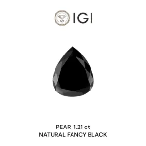 1.21 Carat Pear Fancy Black Natural Diamond
