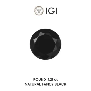 1.21 Carat Round Black Natural Diamond
