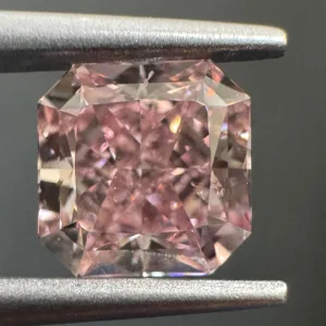 1.21 Carat Square Radiant Fancy Intense Pink SI1 Natural Diamond
