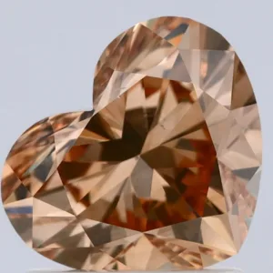 1.23 Carat Heart Fancy Brown Yellow SI1 Natural Diamond
