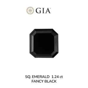 1.24 Carat Asscher Black Natural Diamond