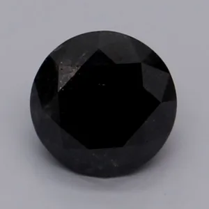1.24 Carat Round Fancy Black Natural Diamond