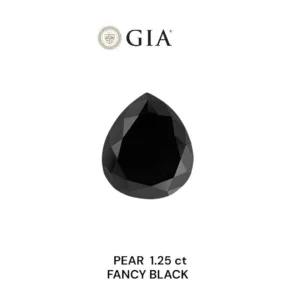1.25 Carat Pear Black Natural Diamond