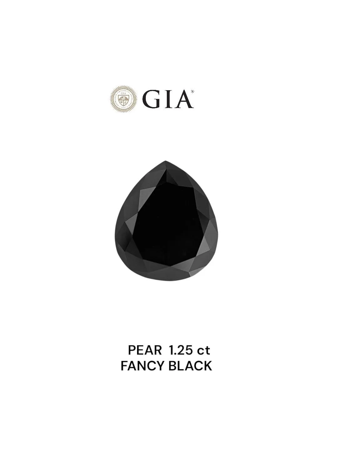 1.25 Carat Pear Black Natural Diamond 1 1.25 Carat Pear Black Natural Diamond