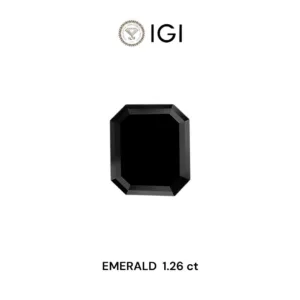 1.26 Carat Emerald Fancy Black Natural Diamond
