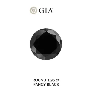 1.26 Carat Round Black Natural Diamond