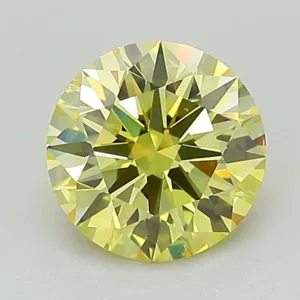 1.31 Carat Round Fancy Yellow SI1 Lab Diamond