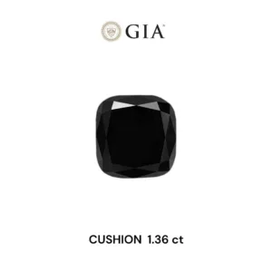 1.36 Carat Cushion Brilliant Fancy Black VVS2 Natural Diamond