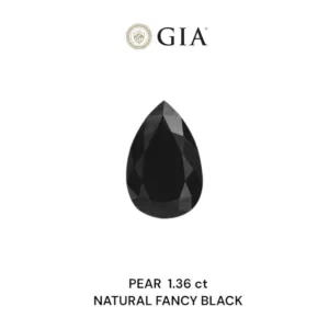 1.36 Carat Pear Fancy Black VVS2 Natural Diamond