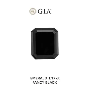 1.37 Carat Emerald Black Natural Diamond
