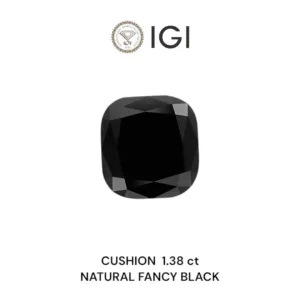 1.38 Carat Cushion Modified Fancy Black Natural Diamond