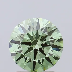 1.38 Carat Round Fancy Vivid Green VS2 Lab Diamond