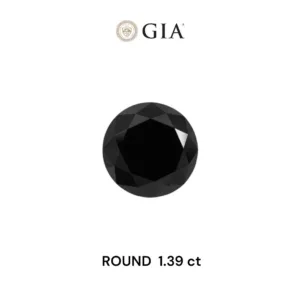 1.39 Carat Round Fancy Black VVS2 Natural Diamond