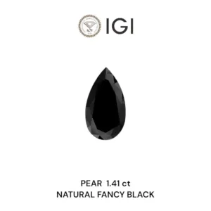 1.41 Carat Pear Fancy Black Natural Diamond