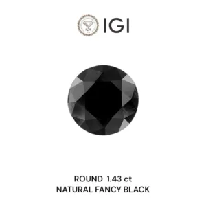 1.43 Carat Round Fancy Black Natural Diamond