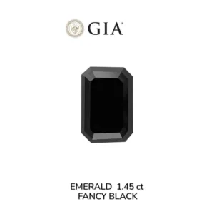 1.45 Carat Emerald Black Natural Diamond