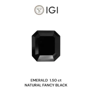1.5 Carat Emerald Black Natural Diamond