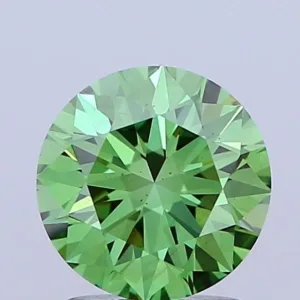 1.5 Carat Round Fancy Vivid Green VS2 Lab Diamond