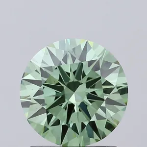 1.5 Carat Round Fancy Vivid Green VS2 Lab Diamond