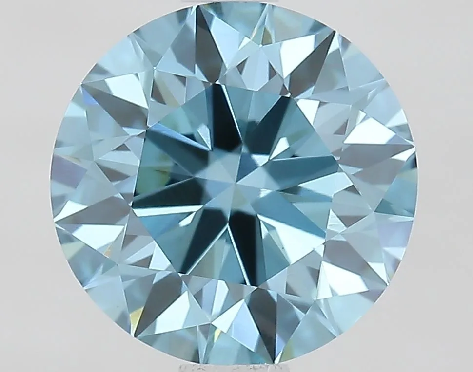 1.51 Carat Round Fancy Vivid Blue VVS2 Lab Diamond 1 1.51 Carat Round Fancy Vivid Blue VVS2 Lab Diamond