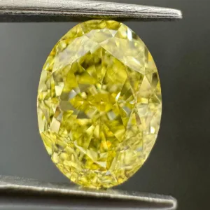 1.52 Carat Oval Fancy Intense Yellow VVS1 Natural Diamond