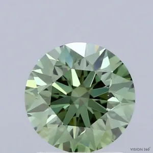 1.52 Carat Round Fancy Vivid Green VVS2 Lab Diamond