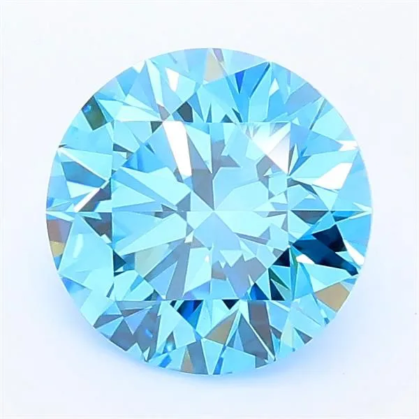 1.55 Carat Round Fancy Vivid Blue VVS2 Lab Diamond 1 1.55 Carat Round Fancy Vivid Blue VVS2 Lab Diamond
