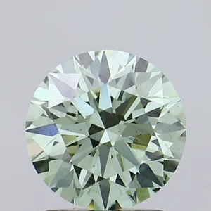 1.57 Carat Round Fancy Vivid Green VS2 Lab Diamond