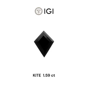 1.59 Carat Kite Fancy Black Natural Diamond