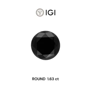 1.63 Carat Round Fancy Black Natural Diamond