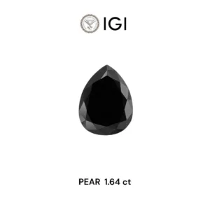 1.64 Carat Pear Black Natural Diamond