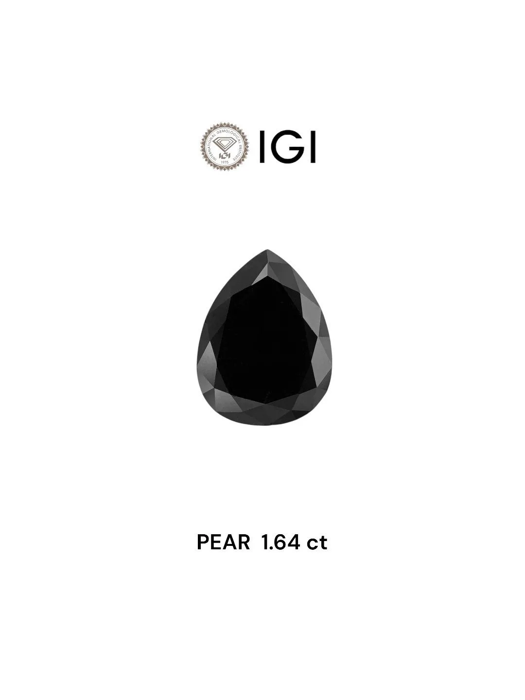 1.64 Carat Pear Black Natural Diamond 1 1.64 Carat Pear Black Natural Diamond