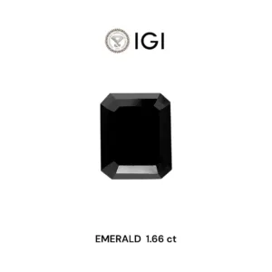 1.66 Carat Emerald Fancy Black Natural Diamond