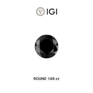 1.66 Carat Round Fancy Black Natural Diamond