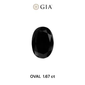 1.67 Carat Oval Fancy Black VVS2 Natural Diamond