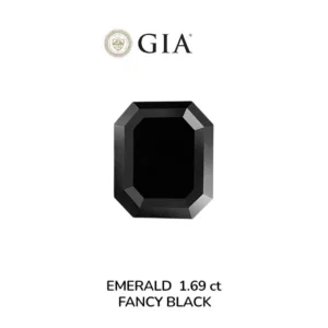 1.69 Carat Emerald Black Natural Diamond
