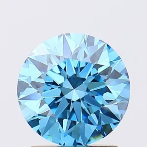 1.7 Carat Round Fancy Vivid Blue VS1 Lab Diamond