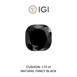 1.73 Carat Cushion Modified Fancy Black Natural Diamond