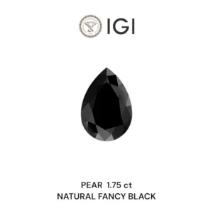 1.75 Carat Pear Fancy Black Natural Diamond