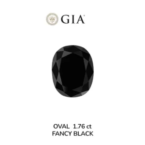 1.76 Carat Oval Black Natural Diamond