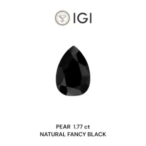 1.77 Carat Pear Fancy Black Natural Diamond