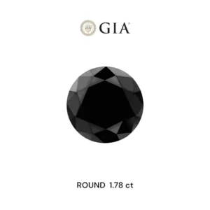 1.78 Carat Round Black Natural Diamond