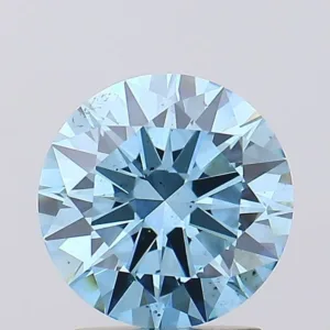 1.8 Carat Round Fancy Vivid Blue VS2 Lab Diamond