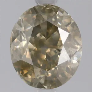 1.9 Carat Oval Fancy Yellow Gray SI2 Natural Diamond