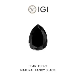 1.9 Carat Pear Fancy Black Natural Diamond