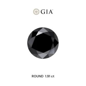 1.91 Carat Round Black Natural Diamond